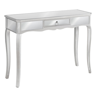 Accent Table - 42"L / Mirror / Silver With Storage - I 3736