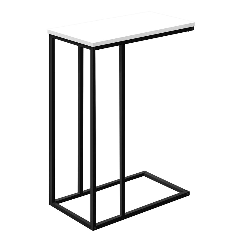 Accent Table - 25"H / White / Black Metal - I 3760