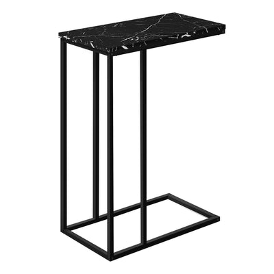 Accent Table - 25"H / Black Marble / Black Metal - I 3763