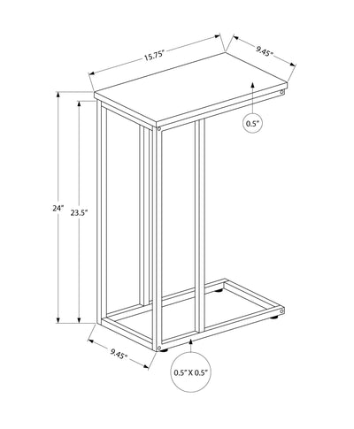 Accent Table - 25"H / Black Marble / Black Metal - I 3763