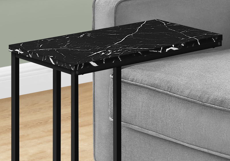 Accent Table - 25"H / Black Marble / Black Metal - I 3763