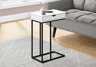 Accent Table - 25"H / White / Black Metal - I 3770