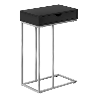 Accent Table - 25"H / Black / Silver Metal - I 3773