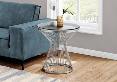 Accent Table - 24"H / Stainless Steel With Tempered Glass - I 7821