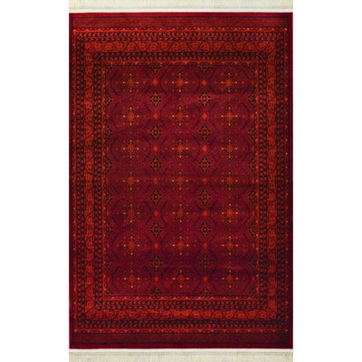 Afghan Powerloomed Red Black Rug Herati - VI-AFG-6919B-23