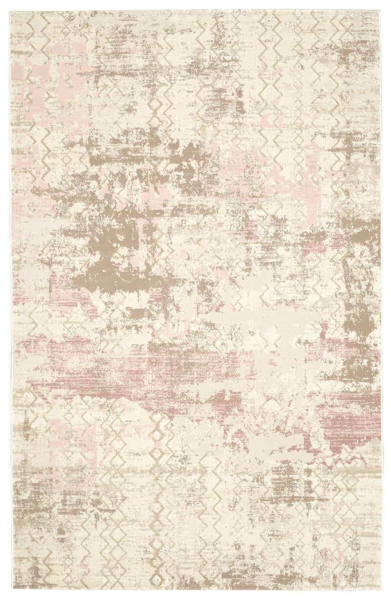 Pink Ivory Textured Abstract Rug - VI-ARI-58-4494A-PINK