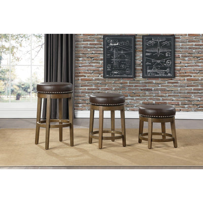 Westby Short Round Swivel Stool, Brown - MA-5681BRW-18