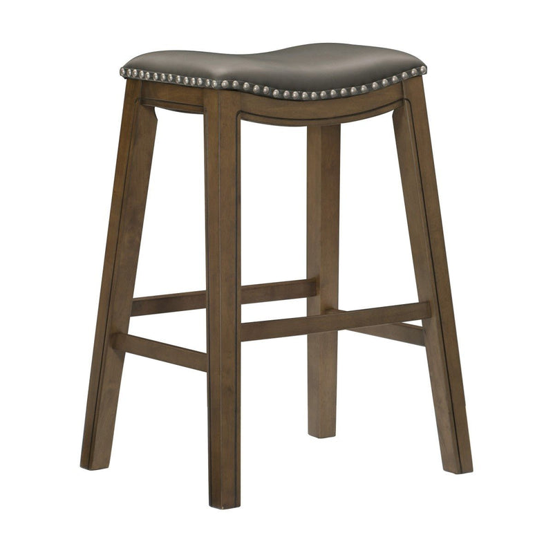 Grey leather bar stools