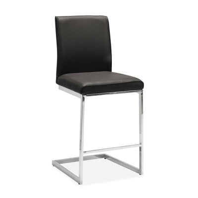 Shirelle Collection Counter Height Chair in Black Leather - MA-6826-24BK