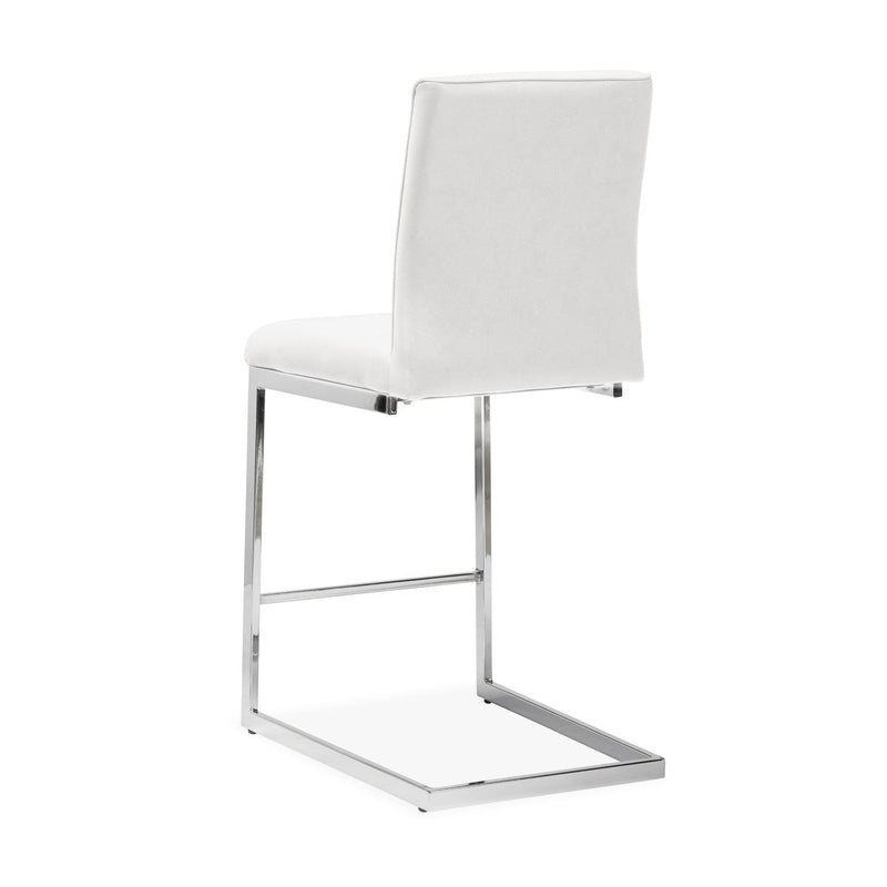 Shirelle Collection Counter Height Chair in White Leather - MA-6826-24WT