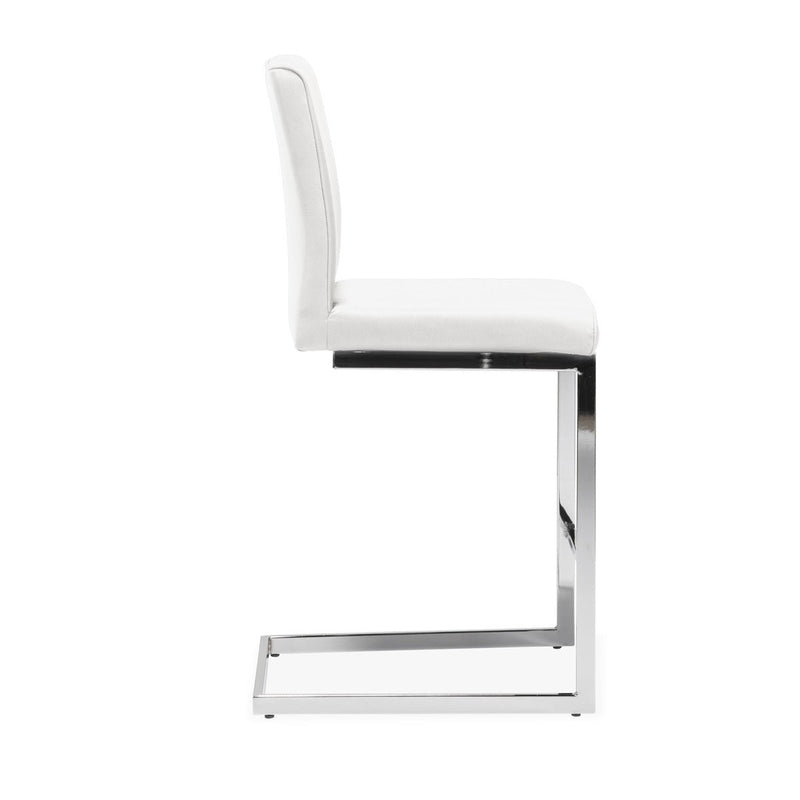 Shirelle Collection Counter Height Chair in White Leather - MA-6826-24WT
