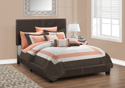 Bed - Full Size / Dark Brown Leather-Look - I 5910F