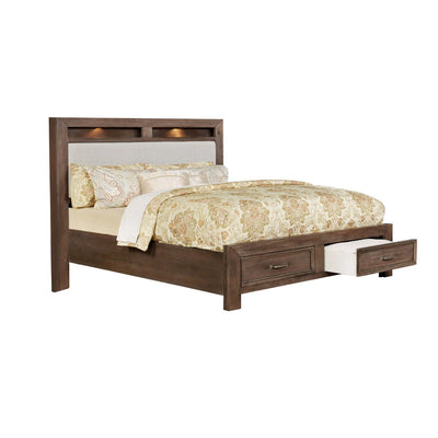 Darcy King Storage Bed with Upholstered Headboard & LED Lights - MA-1700K
