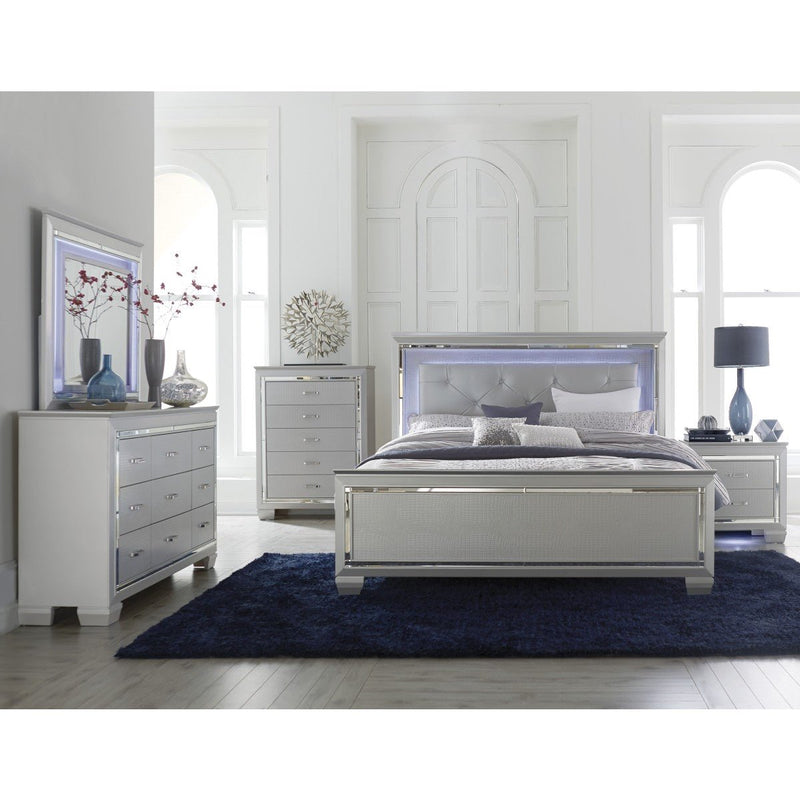 Allura Silver Queen Bed, LED Lighting - MA-1916-1*
