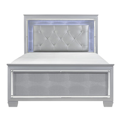 Allura Silver Queen Bed, LED Lighting - MA-1916-1*