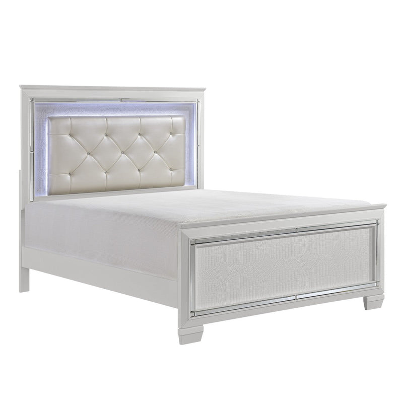 Allura White Queen Bed, LED Lighting - MA-1916W-1*