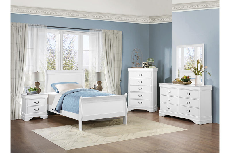Mayville White Bedroom Collection - BO-LP-7pcs-Dset-W / MA-2147W