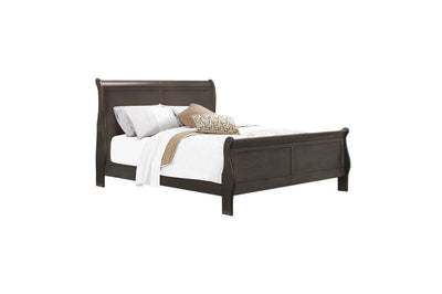 Coastal Grey Sleigh Bed Bedroom Set - BO-LP-K-5Pcs/MA-2147KSG-5Pcs