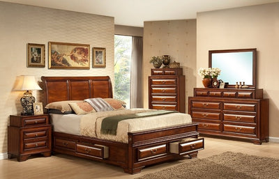 Sofia Bedroom Collection in Warm Walnut Color - IF-Sofia-Q-5Pcs