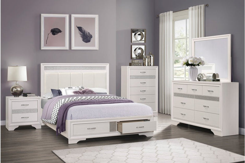 White Luster Bedroom Collection - MA-1505W-5pcsQ