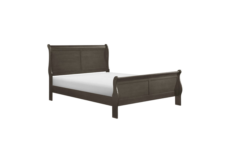 Coastal Grey Sleigh Bed Bedroom Set - MA-2147SG-D-5Pcs