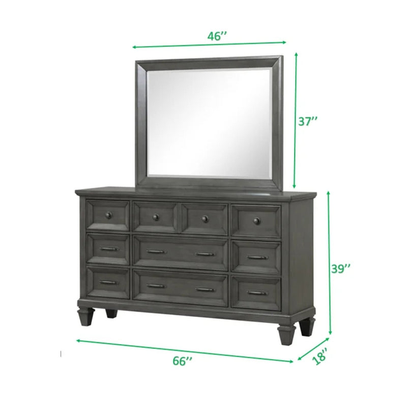 Hamilton Grey Collection Dresser/Mirror - ME-1251G-DM