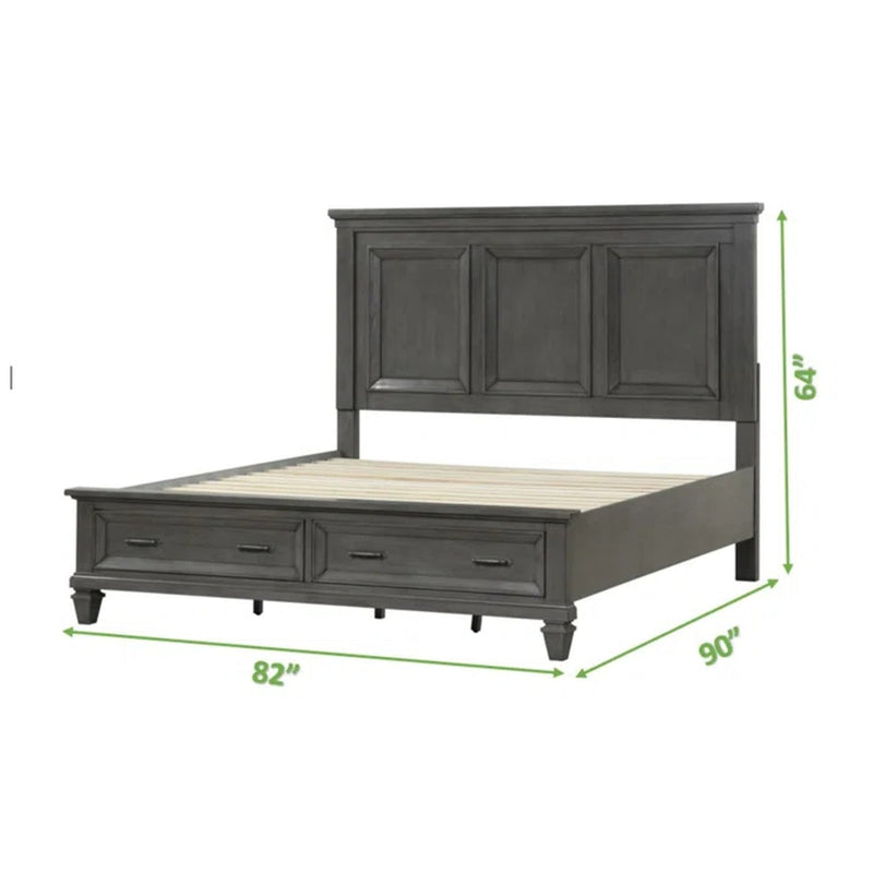Hamilton Grey Storage Bed - ME-1251G-K