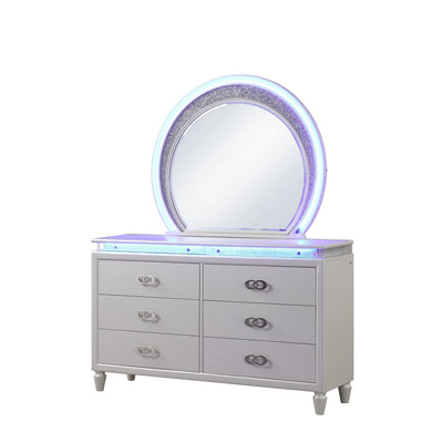 solid wood LED with jewel dresser mirror