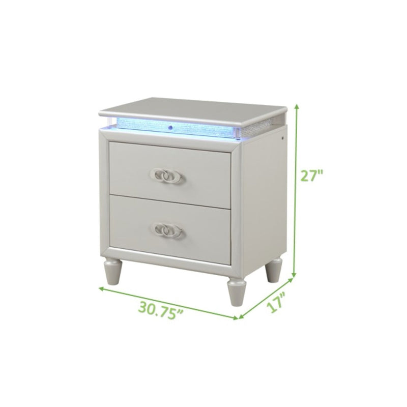 solid wood LED with jewel nightstand with dimensions