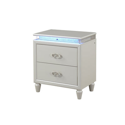 solid wood LED with jewel nightstand