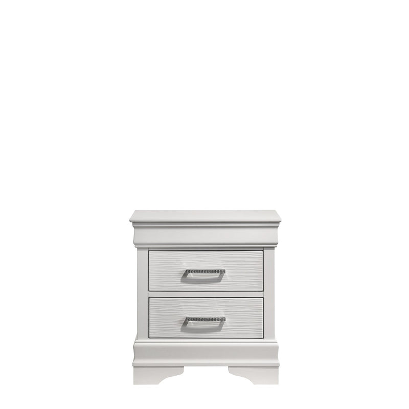Brooklyn White Collection Nightstand - ME-BrooklynW-NS