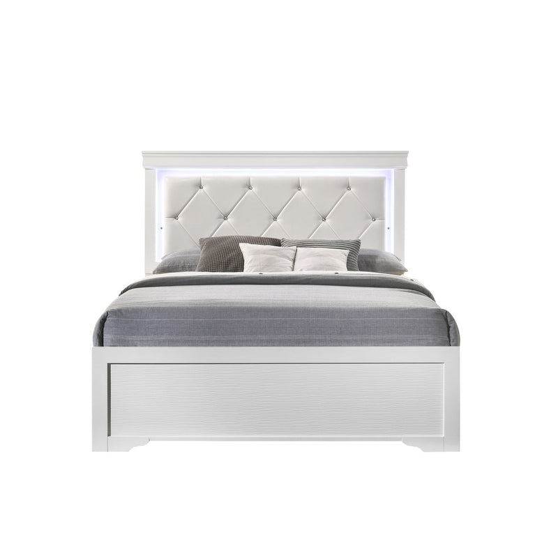 Brooklyn White Collection Queen Platform Bed - ME-BrooklynW-Q