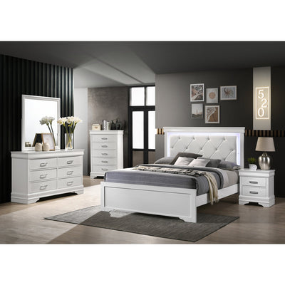 Brooklyn White Collection Twin Platform Bed - ME-BrooklynW-S