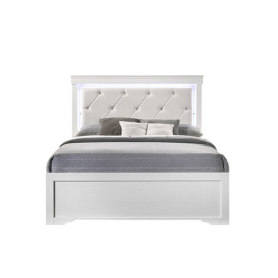 Brooklyn White Collection Twin Platform Bed - ME-BrooklynW-S
