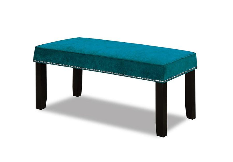 Velvet-Style Fabric Accessory with Wooden Legs and Nail Head Trim - R-895