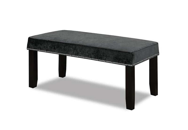 Velvet-Style Fabric Accessory with Wooden Legs and Nail Head Trim - R-895