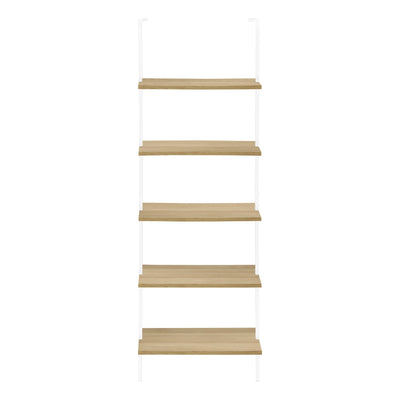 Bookcase - 72"H Ladder Natural / White Metal - I 3686