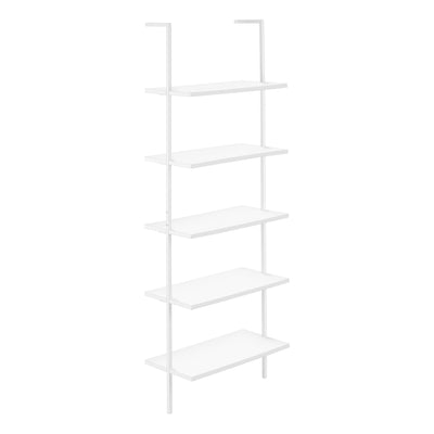 Bookcase - 72"H Ladder White / White Metal - I 3687