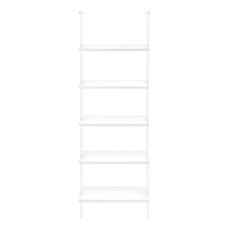 Bookcase - 72"H Ladder White / White Metal - I 3687