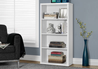 Bookcase - 48"H / White With Adjustable Shelves - I 7059