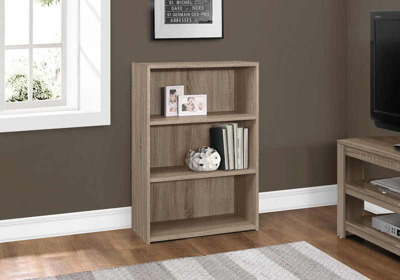 Bookcase - 36"H / Dark Taupe With 3 Shelves - I 7477