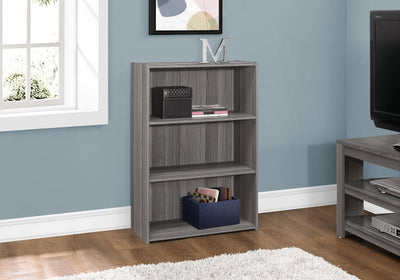 Bookcase - 36"H / Grey With 3 Shelves - I 7478