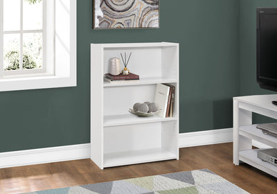 Bookcase - 36"H / White With 3 Shelves - I 7479