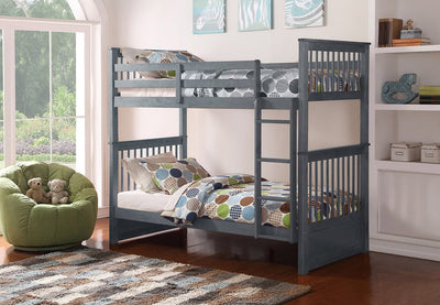 Twin/Twin Grey Bunkbed with 2 Drawers option - IF-B-121-G