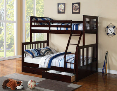 Espresso Solid Wood Single/Double Bunk Bed Split-able - IF-B-122-E