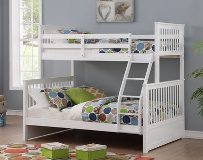 White Solid Wood Single/Double Bunk Bed Split-able - IF-B-122-W