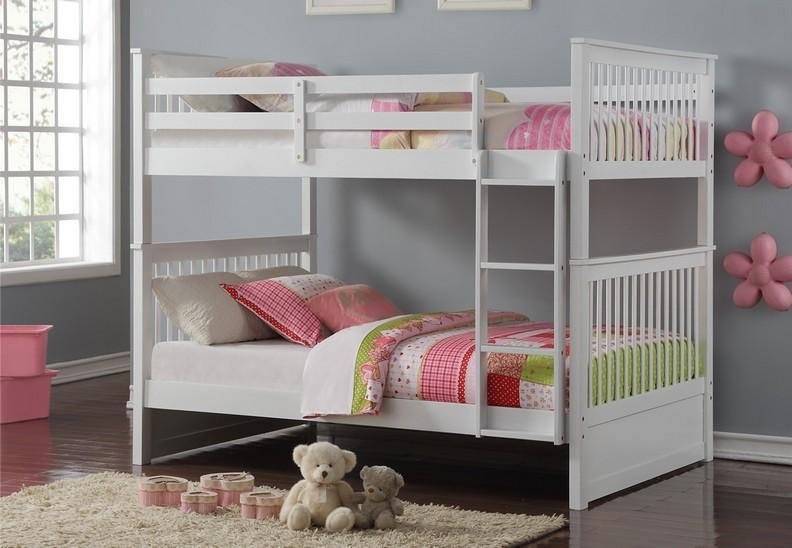 Split-able White Double/Double Mission Bunkbed - IF-B-123-W