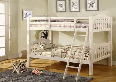 Modern White Wooden Bunk Bed - Converts Into Two Beds
