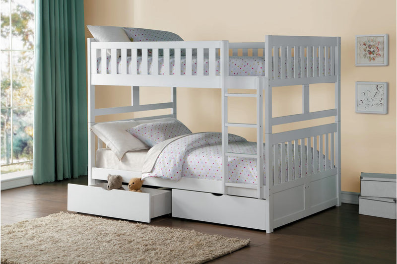 Double/Double Bunkbed with Chest and Night Stand Options - MA-B2053FFW+MA-B2053W-T