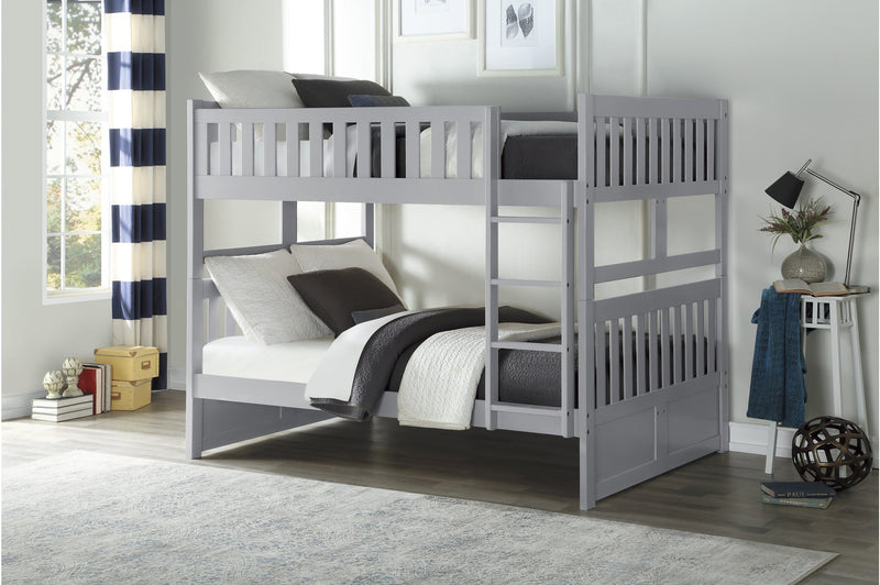 Double/Double Solid Wood Bunkbed with Bedroom Furniture Options - MA-B2063FF